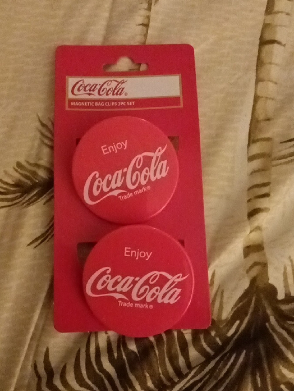 Coca Cola Pink Round Magnetic Clips - 2 Pack